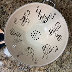 Walt Disney World Colander with Mickey Cutouts Enameled steel Cream Silver